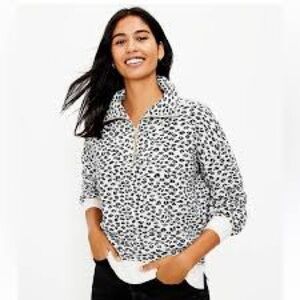 LOFT Black and White Knit Sweater